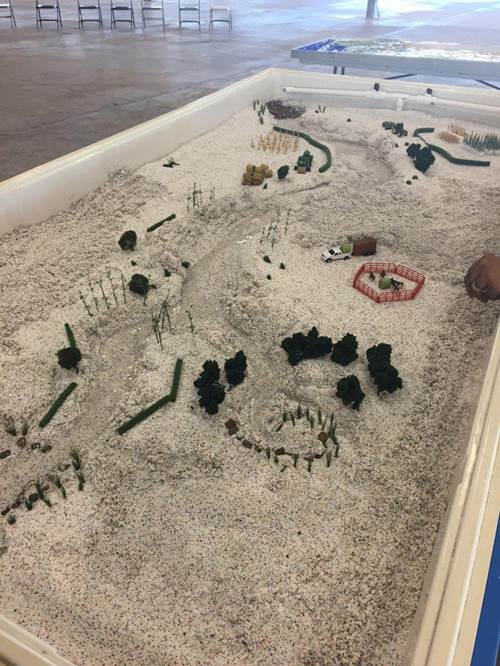 A watershed model displayed at a Coastal Expo, held to demostrate the importance of keeping water systems clean and ecosystems healthy.